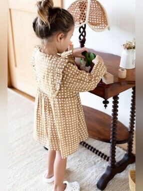 Emerson Fry Little Fry Little Dress in Ochre Gingham
